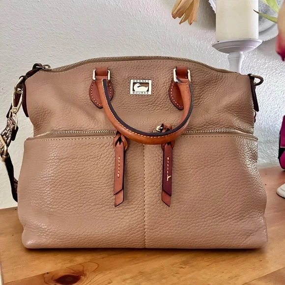 Dooney & Bourke Dillen 2 Pocket Leather Satchel - Picture 1 of 16